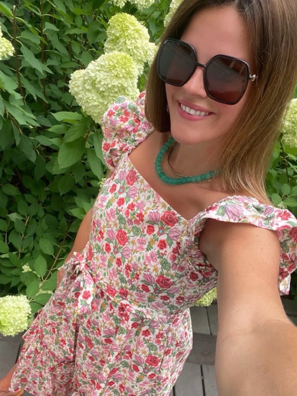 ROSIE COTSWALD Floral Pink Midi Dress Ruffle Floral Bow Tie GRANDMILLENNIAL NWT
